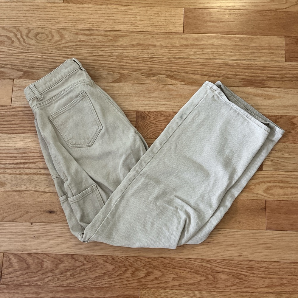 Lioness Cream Denim Cargo Pant